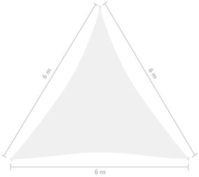 Πανί Σκίασης Τρίγωνο Λευκό 6 x 6 x 6 μ. από Ύφασμα Oxford - Λευκό