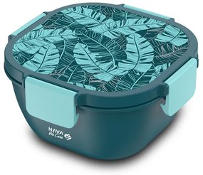 NAVA Δοχείο φαγητού πλαστικό τετράγωνο &quot;We Care&quot;, πετρόλ 1700ml 10-259-030