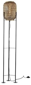 Φωτιστικό Δαπέδου AR3191F145NB 1ΧΕ27 D23XH145 Black-Natural Aca Decor Metal,Bamboo