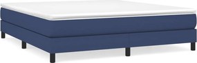 vidaXL Κρεβάτι Boxspring με Στρώμα Μπλε 180x200 εκ. Υφασμάτινο