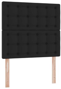 Οθωμανικό κρεβάτι με στρώμα &amp; LEDs Μαύρο 90x190cm Faux Leather 3313825