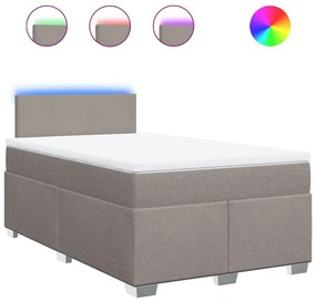 Κρεβάτι Boxspring με Στρώμα Taupe 120x190 εκ. Υφασμάτινο - Μπεζ-Γκρι