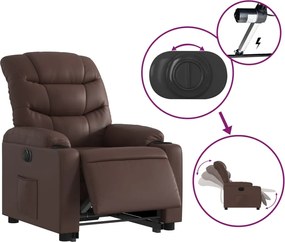 vidaXL Πολυθρόνα Ηλεκ Ανακλινόμενη με Ανύψωση Συνθετικό Δέρμα