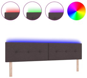 vidaXL LED Κεφαλαριό με Κουμπιά και Ταπί Καφέ 100 εκ Υφάσματος