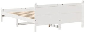 vidaXL Σκελετός Κρεβ. Χωρίς Στρώμα Λευκό 140x190 εκ Μασίφ Πεύκο