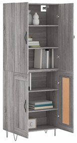 vidaXL Ντουλάπι Γκρι Sonoma 69,5 x 34 x 180 εκ. Επεξεργασμένο Ξύλο