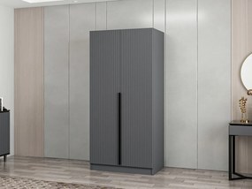 Διφυλλη Ντουλαπα Ανθρακι KALEO PLUS 52x74x210