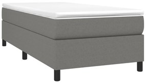 vidaXL Κρεβάτι Boxspring με Στρώμα Σκούρο Γκρι 100x200 εκ. Υφασμάτινο