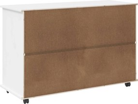 vidaXL Κινητό Ντουλάπι Λευκό 100 x 39 x 65,5 εκ Στερεό ξύλο πεύκου