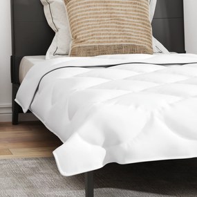 vidaXL Πάπλωμα με μαξιλάρι 2 pcs Λευκό 155 x 220 cm Μικροΐνες