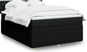 vidaXL Κρεβάτι Boxspring με Στρώμα Μαύρο 160x200 εκ. Υφασμάτινο
