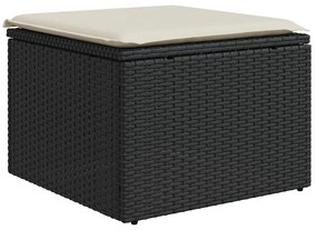 vidaXL Σαλόνι Κήπου Σετ 9 Τεμαχίων Μαύρο από Συνθ. Ρατάν με Μαξιλάρια