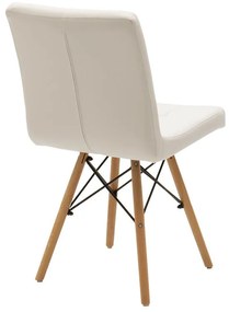 Καρέκλα Cian II PU λευκό-φυσικό πόδι 43x56x81 εκ.
