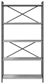 vidaXL Βιβλιοθήκη Γκρι sonoma 80 x 30 x 153 εκ Επεξεργασμένο ξύλο