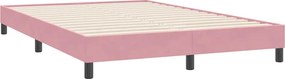 vidaXL Box Spring κρεβάτι με στρώμα ροζ 160x220 cm Βελούδινο