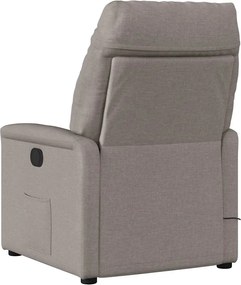 vidaXL Πολυθρόνα Μασάζ Ανακλινόμενη Taupe Υφασμάτινη