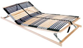 vidaXL Βάση κρεβατιού με λάμες Καφέ 140 x 190 cm Στερεό Ξύλο Μηλιάς