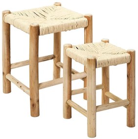 Σετ Σκαμπό Ηome Deco Factory με διαστάσεις 30x30x43cm - Απόχρωση Καφέ - 2 τεμάχια