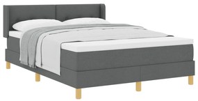 vidaXL Κρεβάτι με Μάτρες Σκούρο Γκρι 160x200 εκ. Υφασμάτινο
