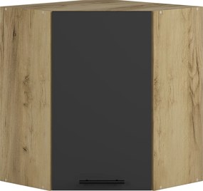 VENTO GN-60/72 corner top cabinet, color: craft oak/antracite DIOMMI V-UA-VENTO-GN-60/72-ANTRACYT DIOMMI-60-22926