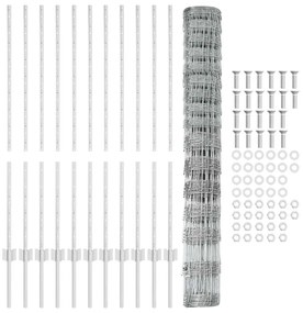 vidaXL Τεντώτο με στήριγμα Ασημί 1,2 x 25 m Ατσάλι
