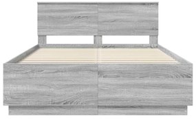vidaXL Σκελετός Κρεβατιού με κεφαλάρι Γκρίζο Σονομα 150 x 200 cm