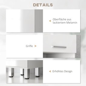 Ντουλάπι μπάνιου, Ντουλάπι μπάνιου, με ράφια και συρτάρι, ρυθμιζόμενο, λευκό