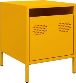 vidaXL Κομοδίνα 2 τεμ. Μουσταρδί 35x39x43,5 εκ. από Χάλυβα