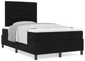 vidaXL Κρεβάτι με ελατήρια με στρώμα Μαύρο 120 x 190 cm ύφασμα