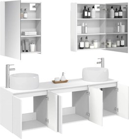 vidaXL Σετ Ντουλαπιών Μπάνιου 5 pcs Λευκό Επεξεργασμένο Ξύλο