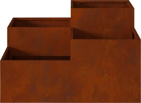 vidaXL Γλάστρα Κήπου Σκ rusty 100 x 100 x 48 εκ.