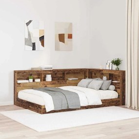 vidaXL Κεφαλάρι Αποθήκης με ράφι Παλαιό ξύλο 120 cm Επεξεργασμένο ξύλο
