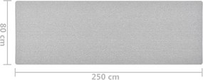 vidaXL Χαλί Διάδρομος Ανοιχτό Γκρι 80 x 250 εκ.