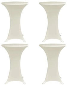 vidaXL Καλύμματα Τραπεζιού Ελαστικά 4 τεμ. Κρεμ Ø 70 εκ.