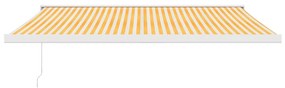 vidaXL Τέντα Πτυσσόμενη Κίτρινη/Λευκή 4,5 x 3 μ. από Ύφασμα/Αλουμίνιο