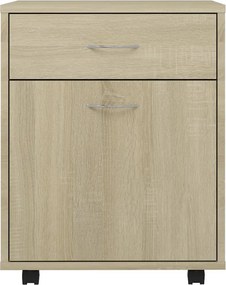 vidaXL Ντουλάπι Τροχήλατο Sonoma Δρυς 45 x 38 x 54 εκ. από Επεξ. Ξύλο