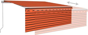 vidaXL Αναδιπλούμενη τέντα Πορτοκαλί και Καφέ 4 x 3 μ Πολυεστέρας