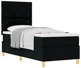 vidaXL Κρεβάτι με ελατήρια με στρώμα Μαύρο 80 x 200 cm ύφασμα