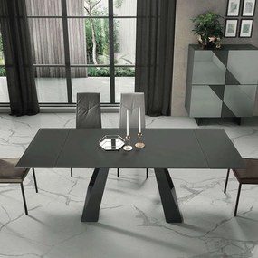 Τραπέζι Επεκτεινόμενο Tristan 160x90x76cm Anthracite Capodarte