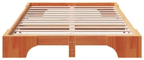 vidaXL Κρεβάτι Καφέ 120x190 εκ από Στερεό Ξύλο