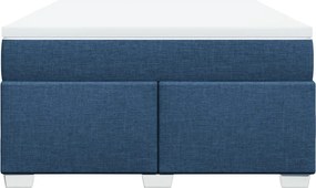 vidaXL Κρεβάτι Boxspring με Στρώμα Μπλε 140x200 εκ. Υφασμάτινο