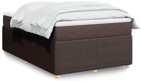 vidaXL Κρεβάτι Boxspring με Στρώμα Σκούρο Καφέ 120x190 εκ Υφασμάτινο