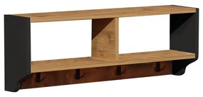 Κρεμάστρα τοίχου Gyrzi oak-ανθρακί μελαμίνης 84x18x30εκ