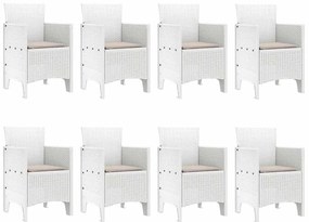 vidaXL Σέτ φαγητού για κήπο 9 pcs Ανοιχτό γκρι Rattan Polt