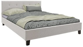 Κρεβάτι Mago pakoworld ύφασμα εκρού 160x200εκ