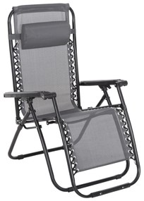 Καρέκλα - Πολυθρόνα RELAX COMPANION C5095.11 Μαύρο Μέταλλο με Γκρί Textiline 67x145x110Υεκ. 2αδα 67x145x110 εκ.