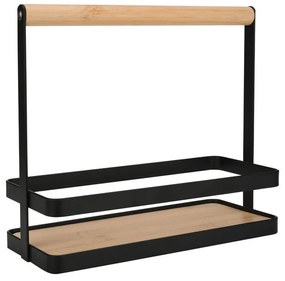 ESTIA ΘΗΚΗ ΟΡΓΑΝΩΣΗΣ BAMBOO ESSENTIALS ΜΕ ΧΕΡΟΥΛΙ 24x10.5x21.3cm ΜΕΤΑΛΛΙΚΗ ΜΑΥΡΗ