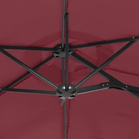 vidaXL Ομπρέλα Κήπου με Διπλή Κορυφή Μπορντό 316 x 145 εκ.