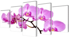 vidaXL Πίνακας σε Καμβά Σετ Ορχιδέα 100 x 50 εκ.