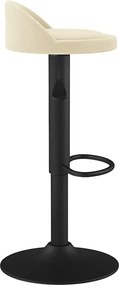 vidaXL Σκαμπό Μπαρ Κρεμ Βελούδινο